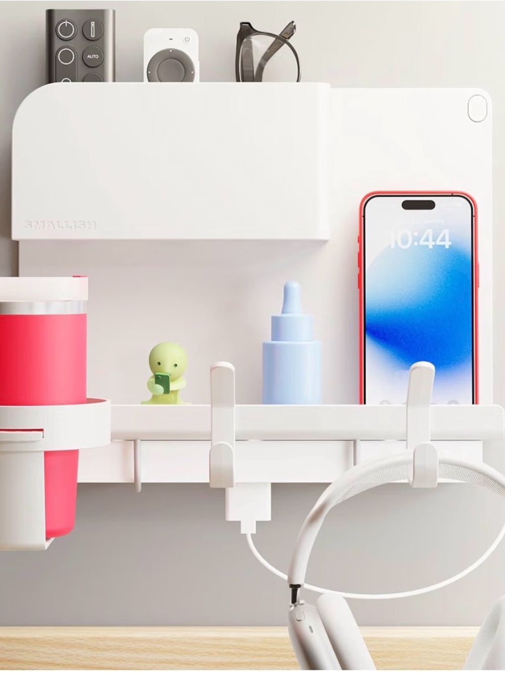 WallShelfie Bedside Wall Organizer & Dorm Decor for Dorm Room - White
